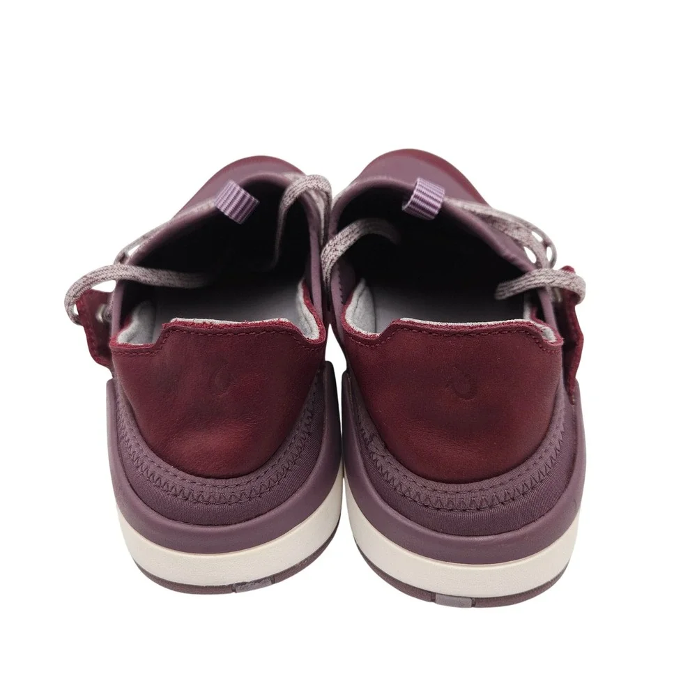 Olukai Miki Li‎ (Womens 8) Plum Purple Lace Up Slip On Shoes Sneaker Lightweight